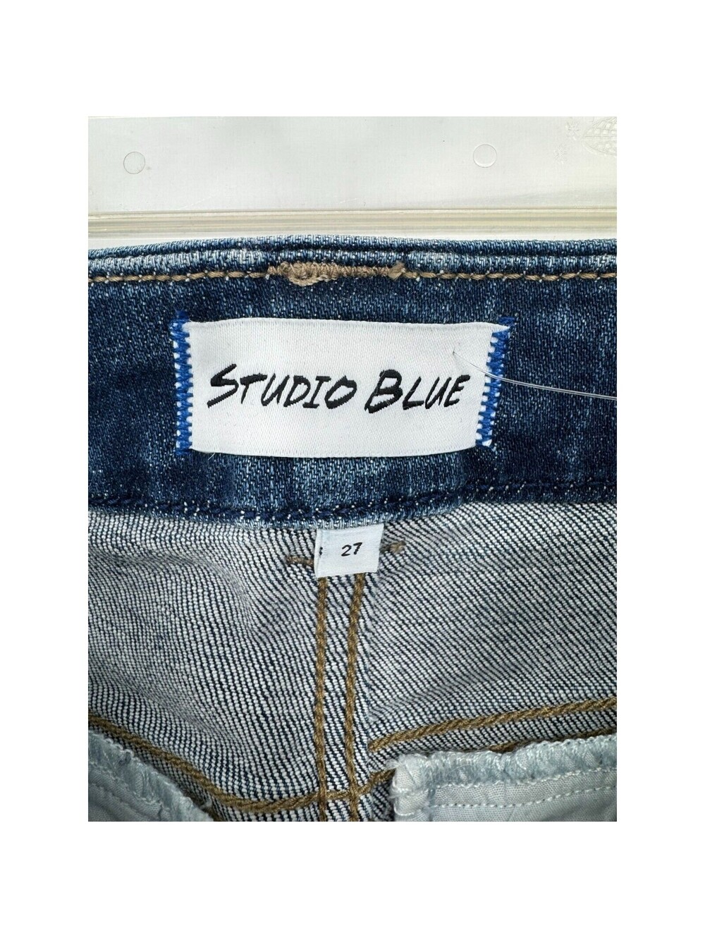 Studio Blue Womens Flat Front Denim High Rise Jeans Pocket Size 27 Blue NWT - Picture 3 of 5